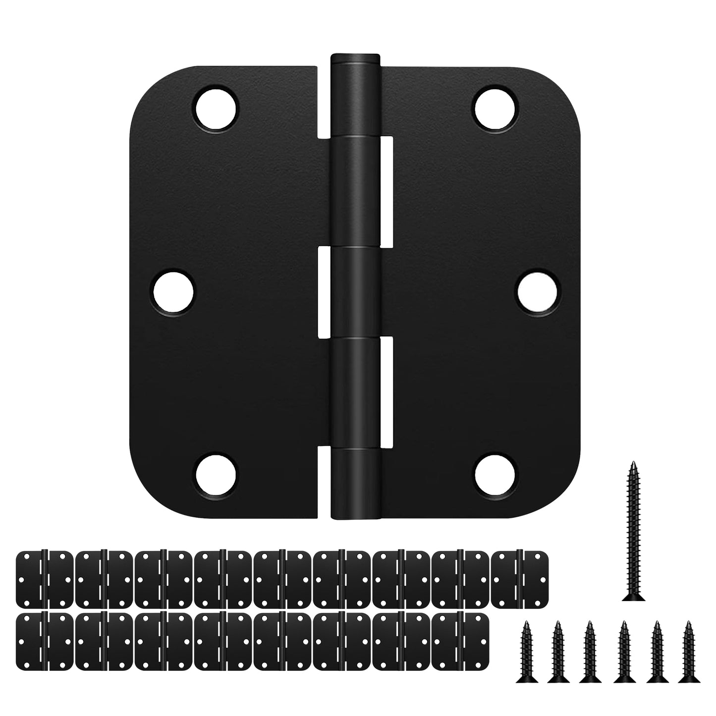Black Iron Steel 3.5 Door Hinge 18 Pack